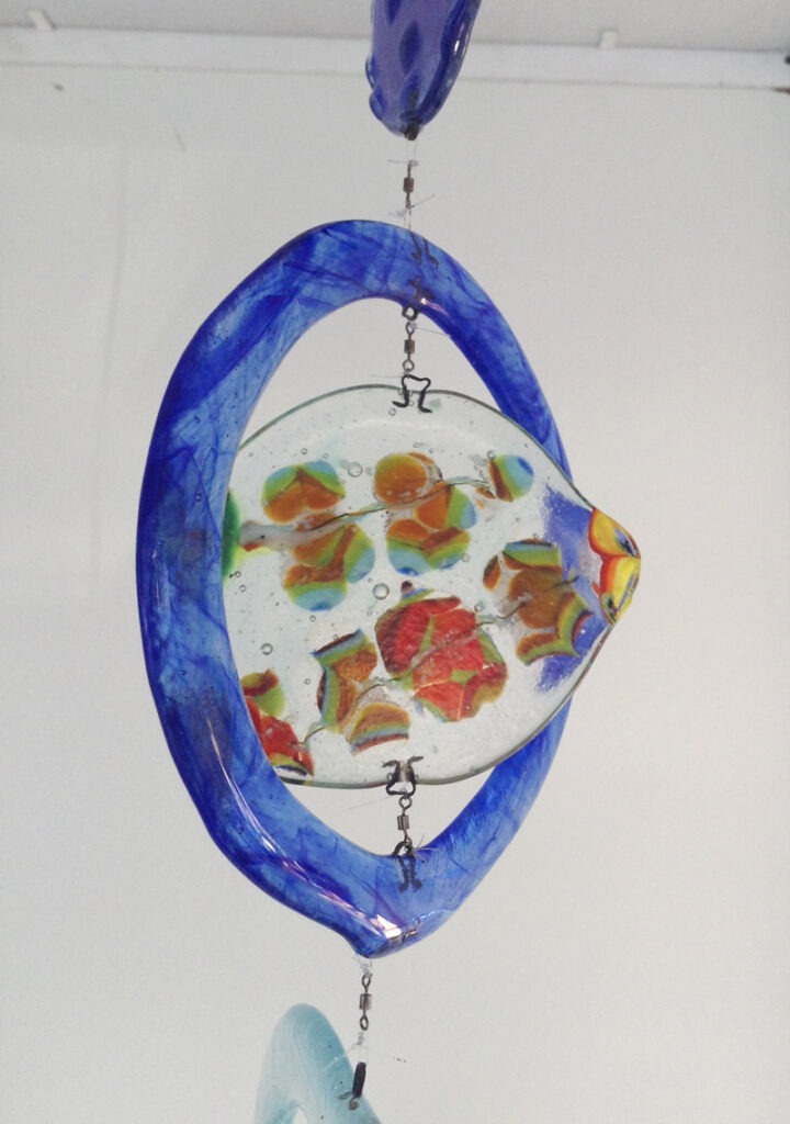 Colgante Escultura doble en Vidrio